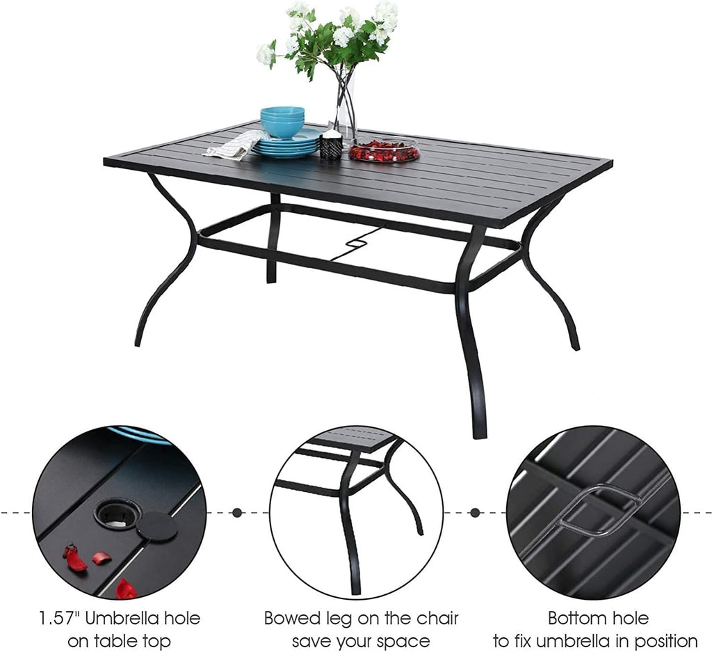 7 Piece Aluminium Patio Dining Set with Stackable Chairs M62271