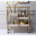 Gold & White-Washed Serving Cart Y990200