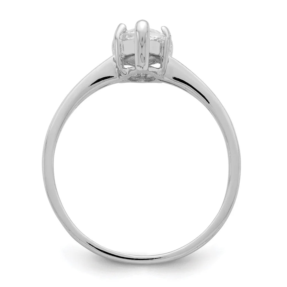 925 Sterling Silver Cubic Zirconia Engagement Ring Size 7 N274
