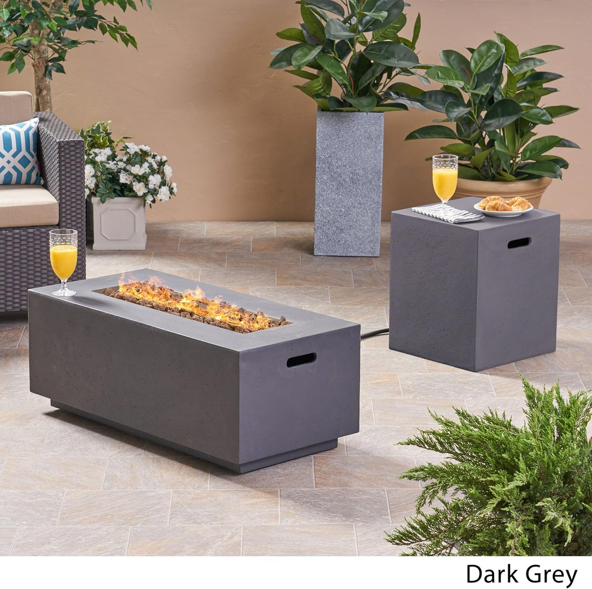 Dark Gray Outdoor Fire Pit Z376
