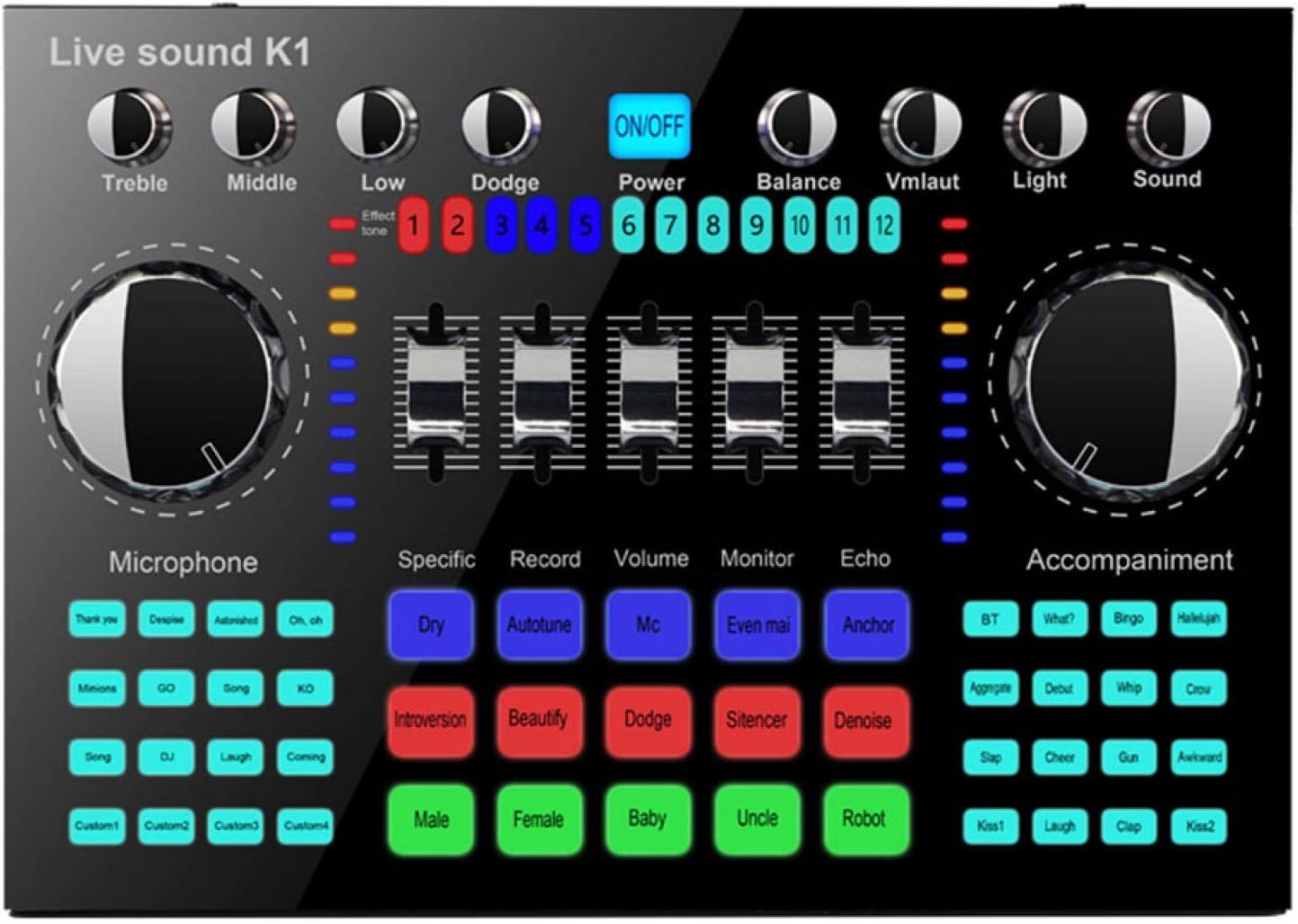 Bluetooth Mini Sound Mixer Board Sound Card with Sound Effects, Audio Mixer, Pack of 2 U527