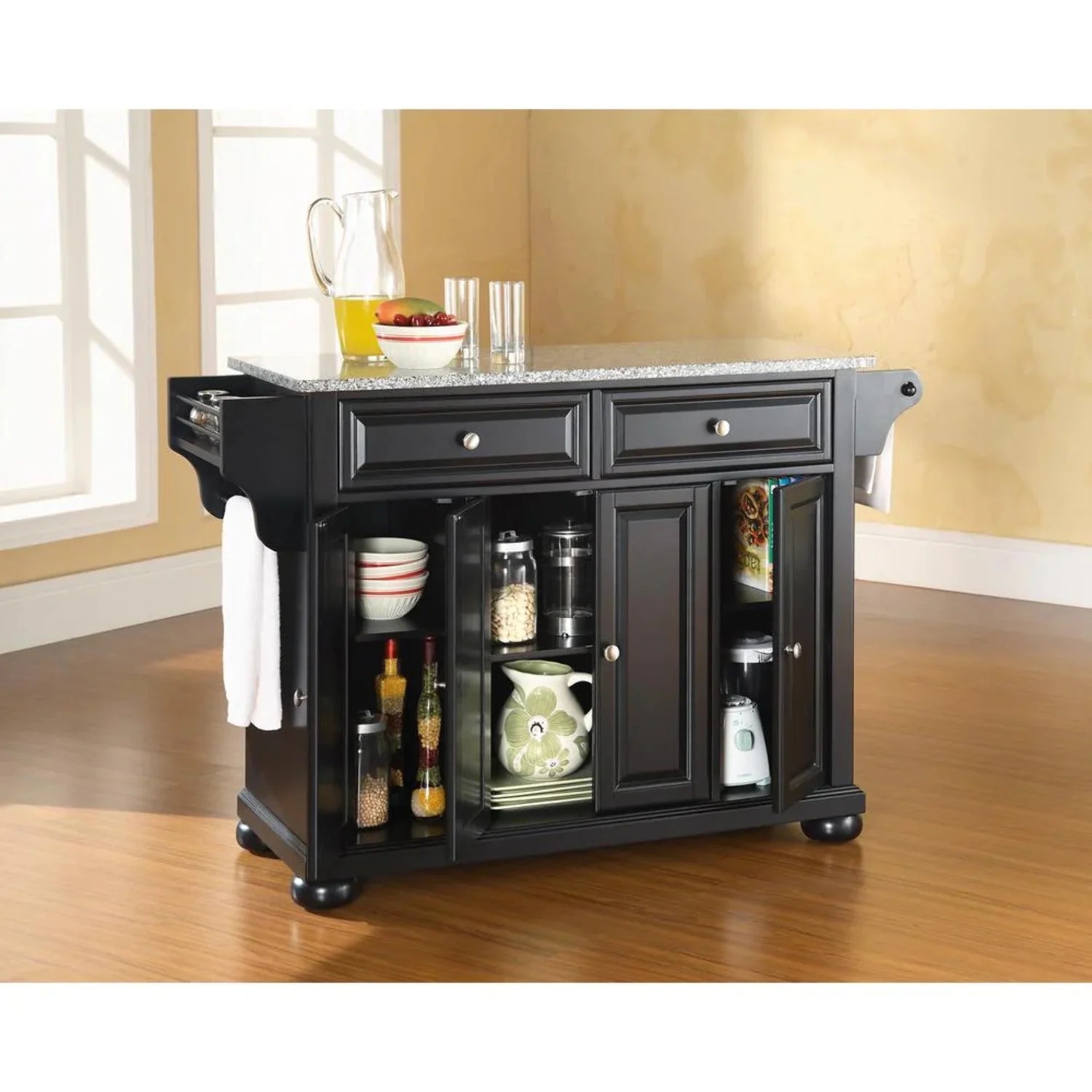Black Granite Top Kitchen Island O258