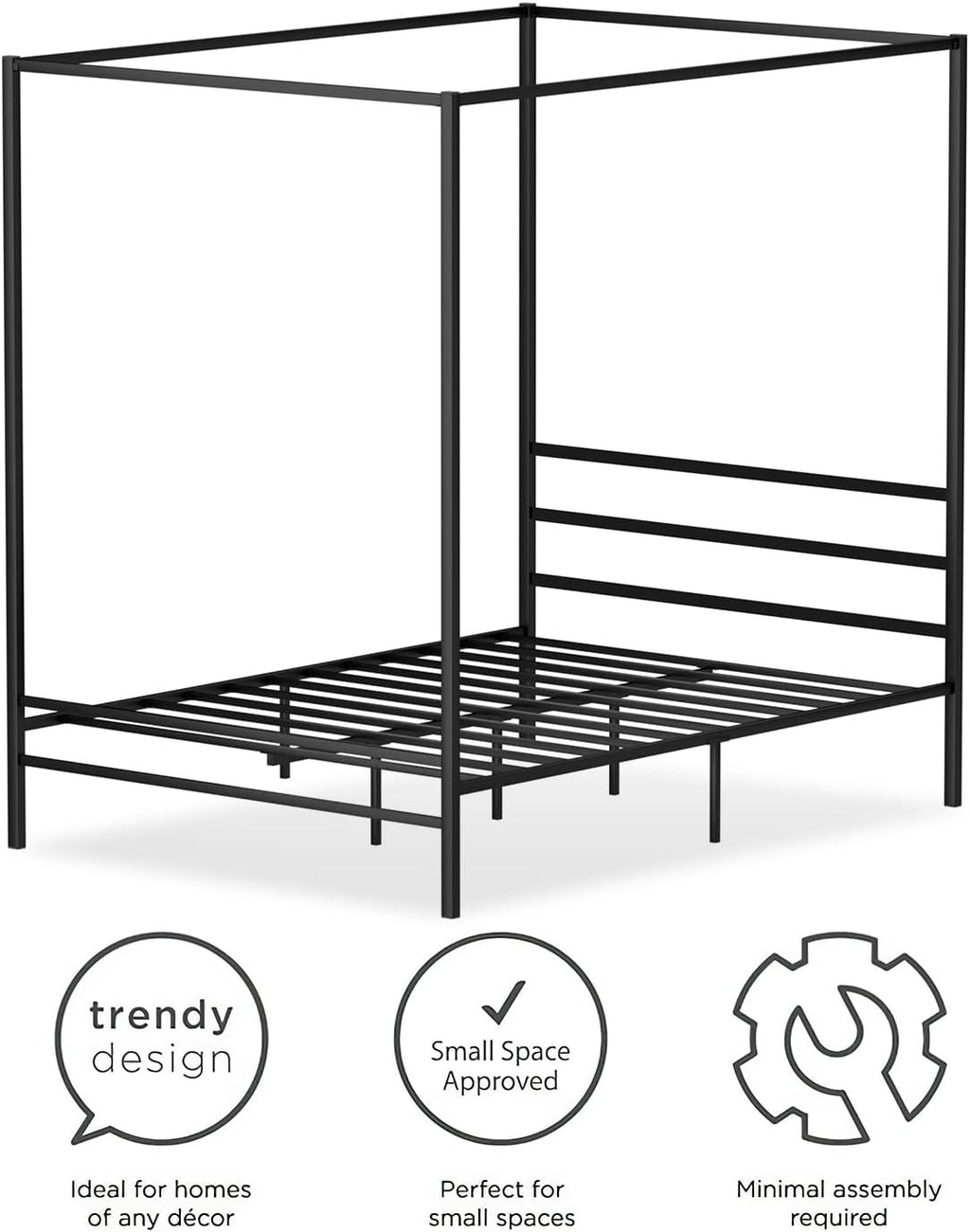 Queen Metal Canopy Bed Frame K510
