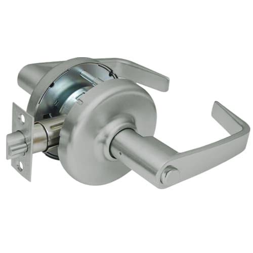 Satin Nickel Plated Privacy Cylindrical Locksets with Newport Lever Y960446