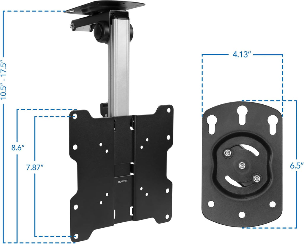 Flip Down TV and Monitor Mount, VESA Compatible 75-200, Height Adjustable X698