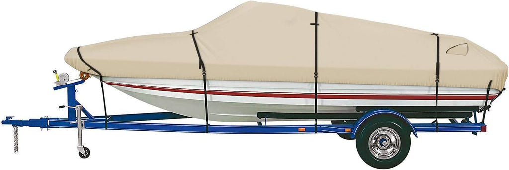 Trailerable Boat Cover 14'-16' Waterproof Heavy Duty Marine Grade Canvas Pack of 2 N674615