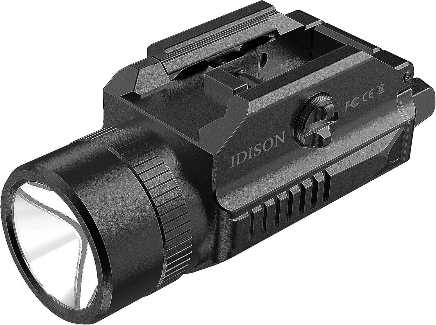 Tactical Flashlight 1200-Lumens Rail Mounted Compact Pistol Light with Cree XML2 LED 2 x CR123A Lithium Batteries L3980