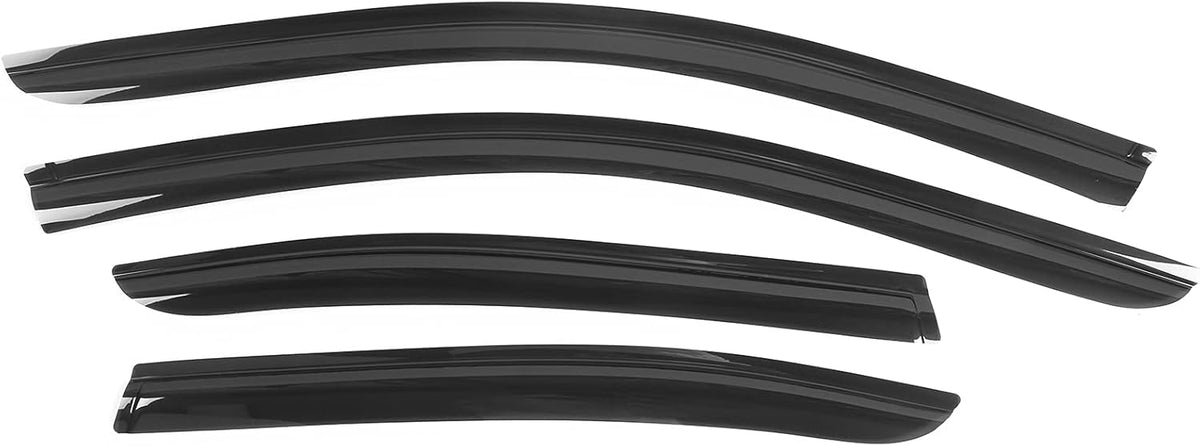 Slim Style Dark Smoke Tint Acrylic Rain Guard Wind Vent Air Deflector, Pack of 2 M2332