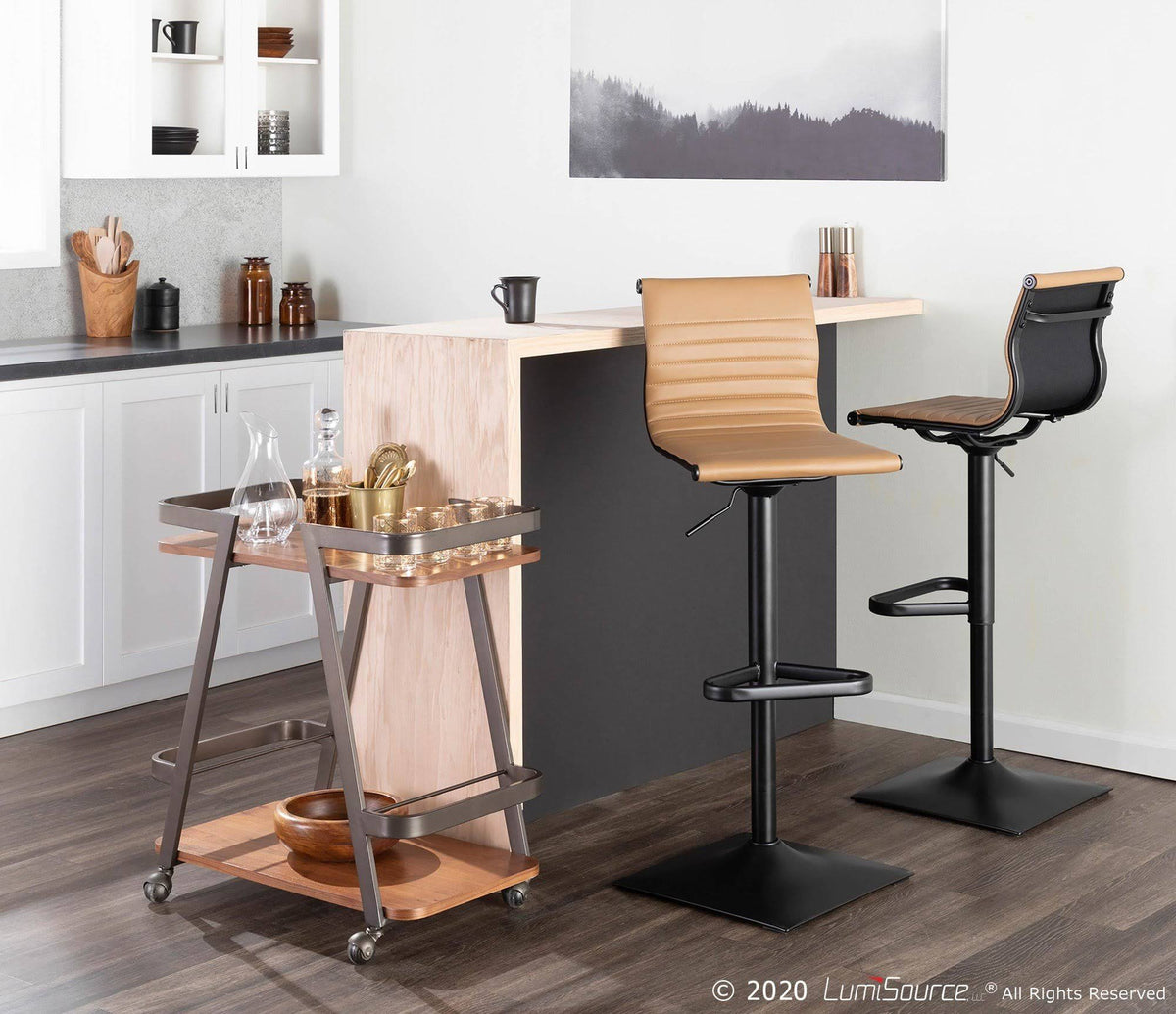 Black Camel Swivel Barstool P4956