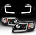 Red Tube Bar Projector Headlights Pair Q360826