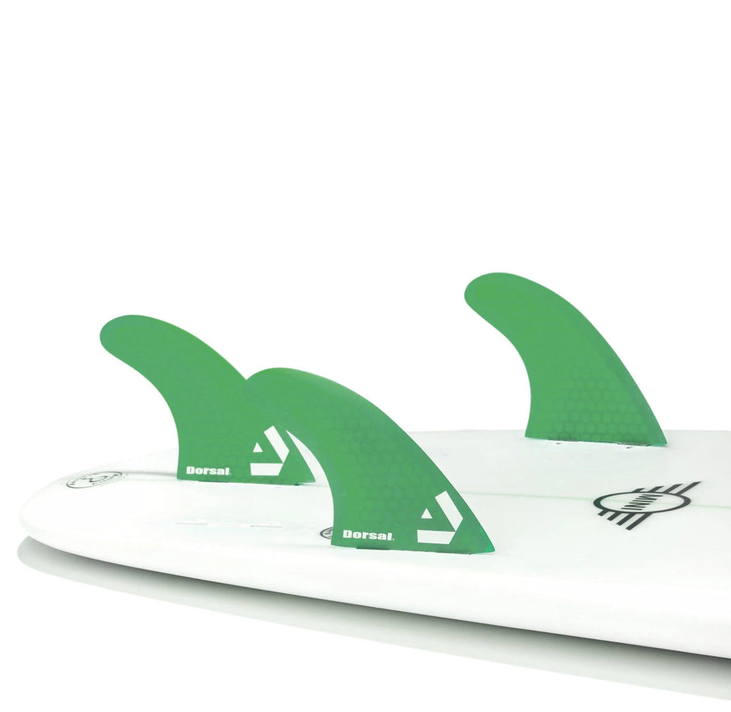 Hexcore Thruster Surfboard Fins Set of 3 Green S624