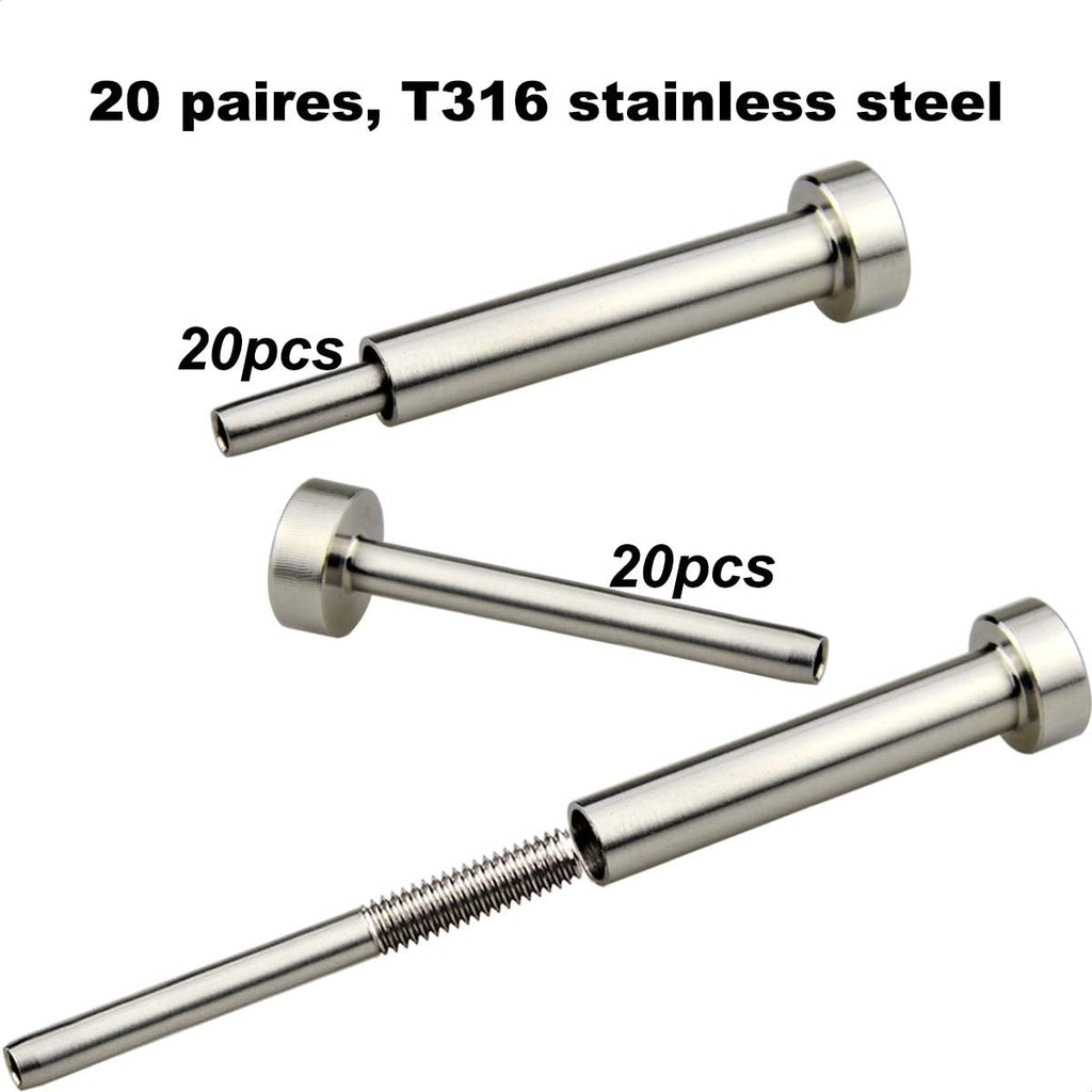 Stainless Steel Cable Railing Hardware Kit, 20 Pairs H776215
