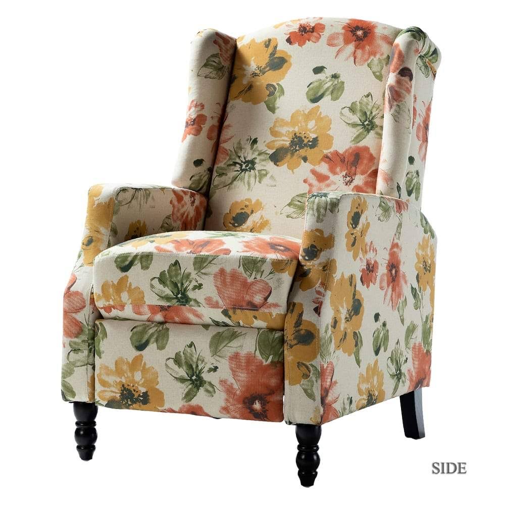 Navy Wing Back Manual Recliner S397