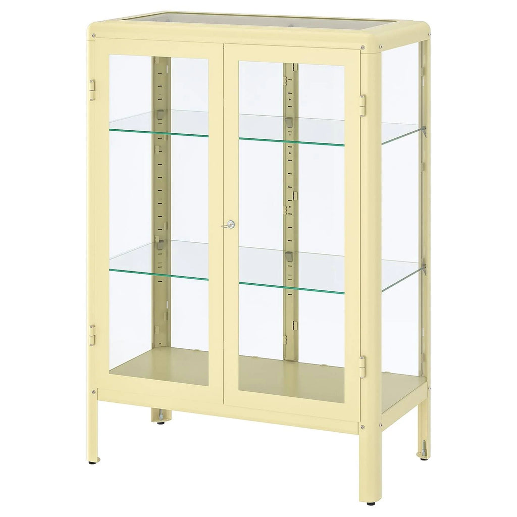 Light Yellow Glass-Door Cabinet C3239