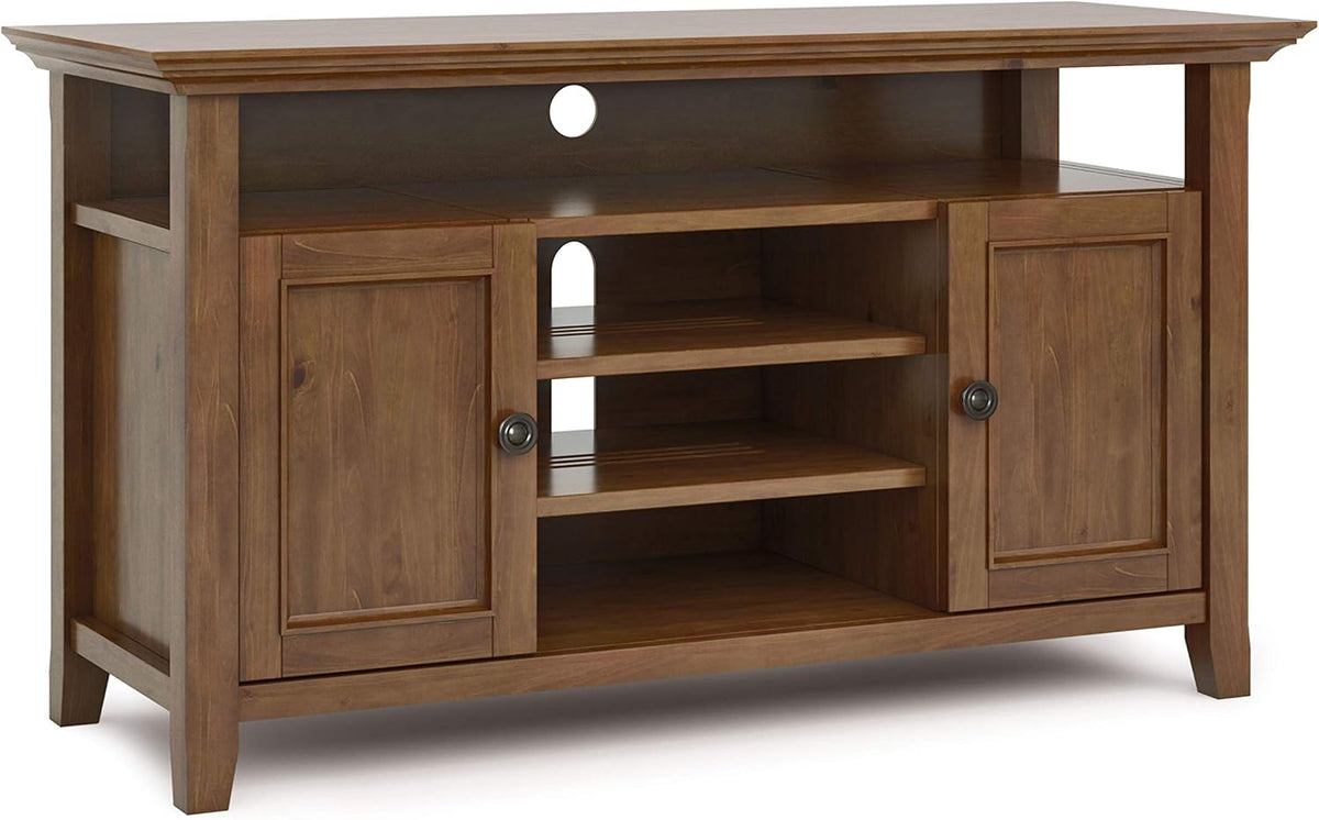 SOLID WOOD Universal TV Media Stand, 54 inch Wide, Medium Saddle Brown B281113