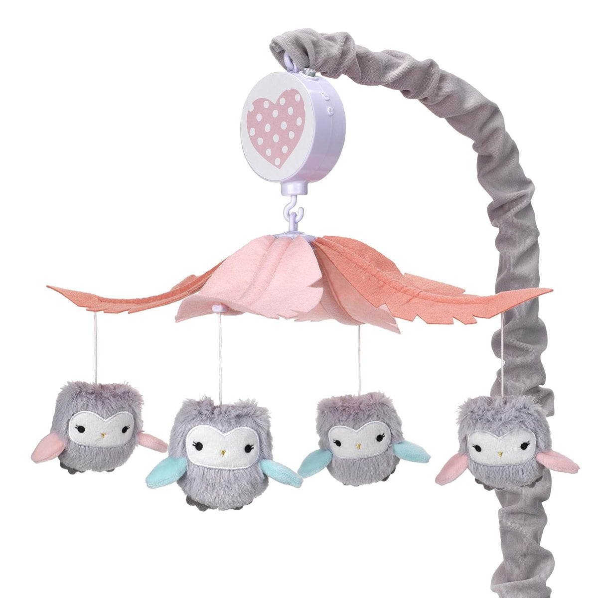 Gray/Pink Musical Baby Crib Mobile G12989