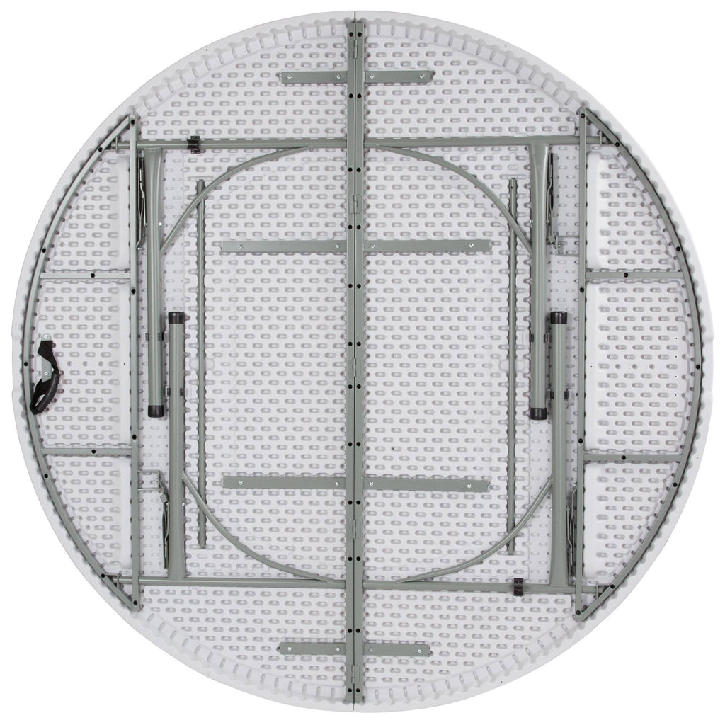 6-Foot Round Bi-Fold Granite White Plastic Folding Table A111459