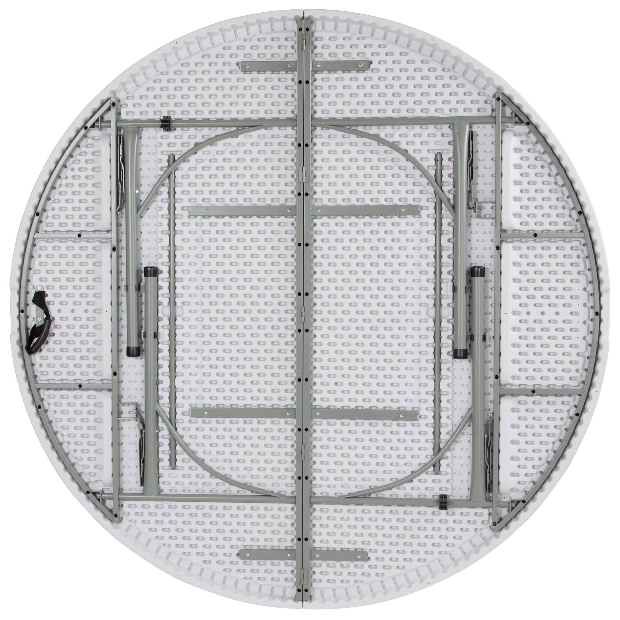 6-Foot Round Bi-Fold Granite White Plastic Folding Table A111459
