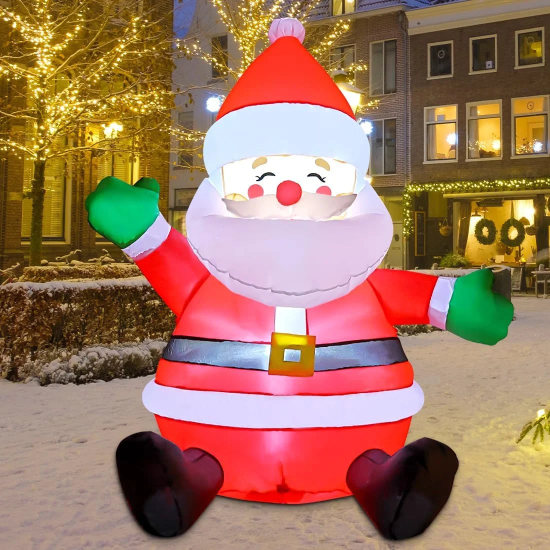 5 FT Christmas Inflatable Sitting Santa Claus with LED Lights P251