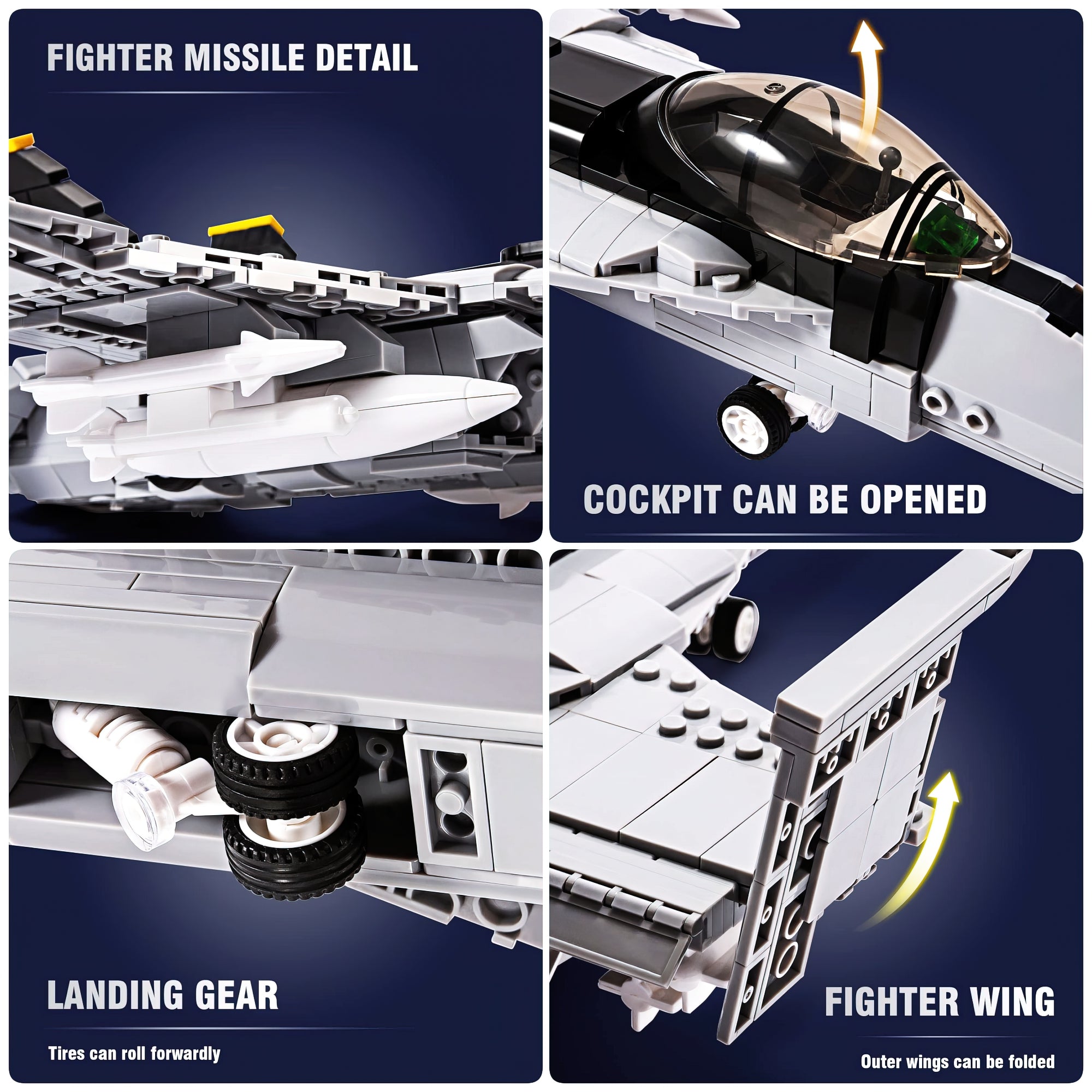 Gray F/A-18E Super Hornet Building Block Set X544207