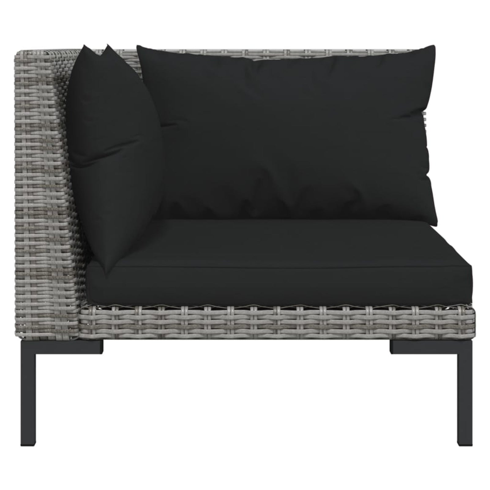 9 Piece Patio Set with Cushions Poly Rattan Dark Gray Z828943