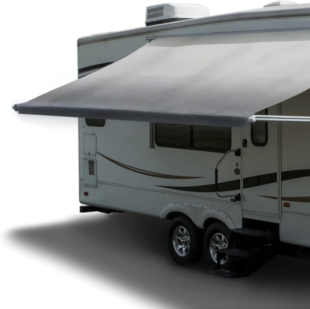Gray Heat Sealed RV Awning Fabric Replacement 22 Foot Y609
