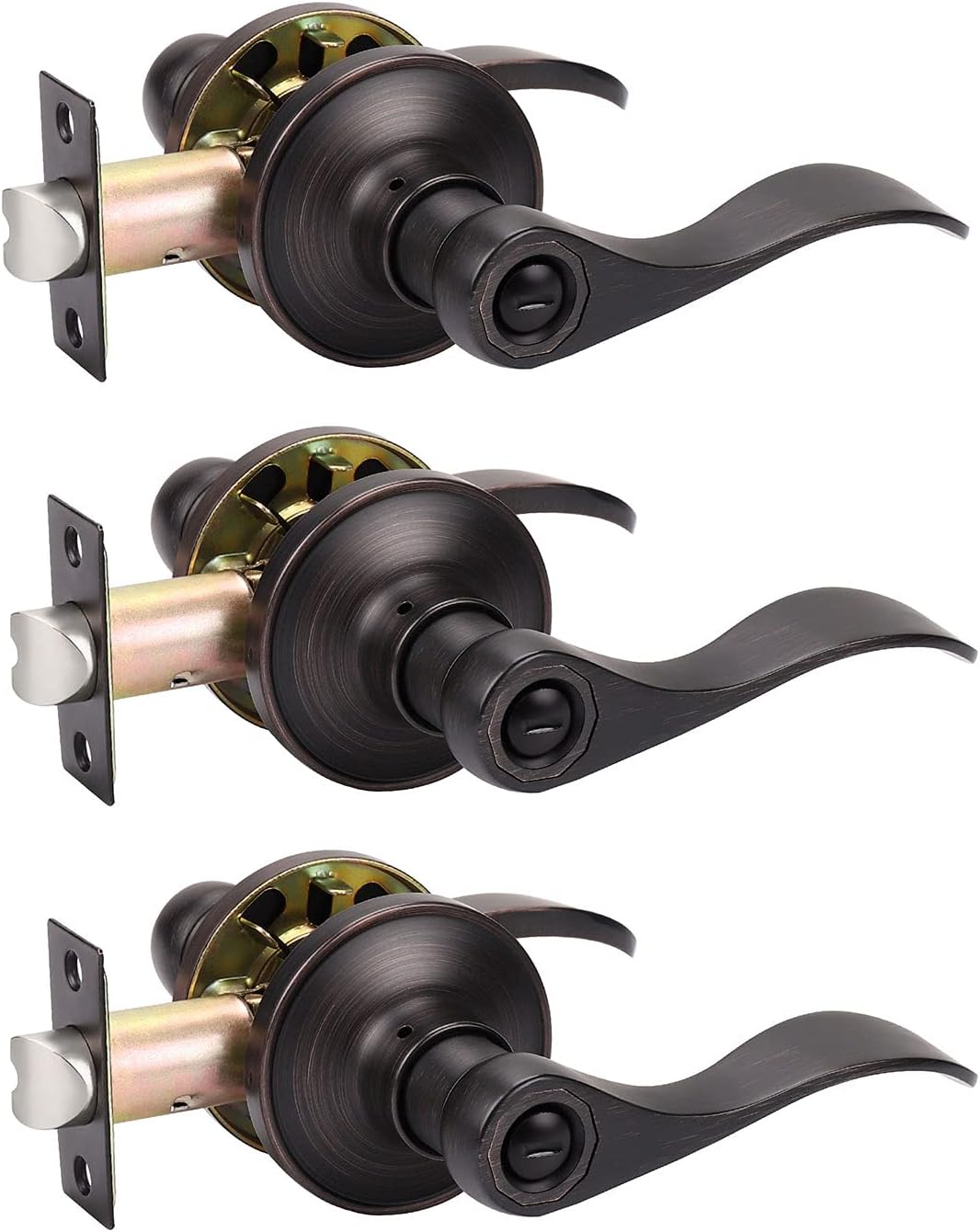 10 Pack Oil Rubbed Bronze Privacy Door Lever Lockset L69130