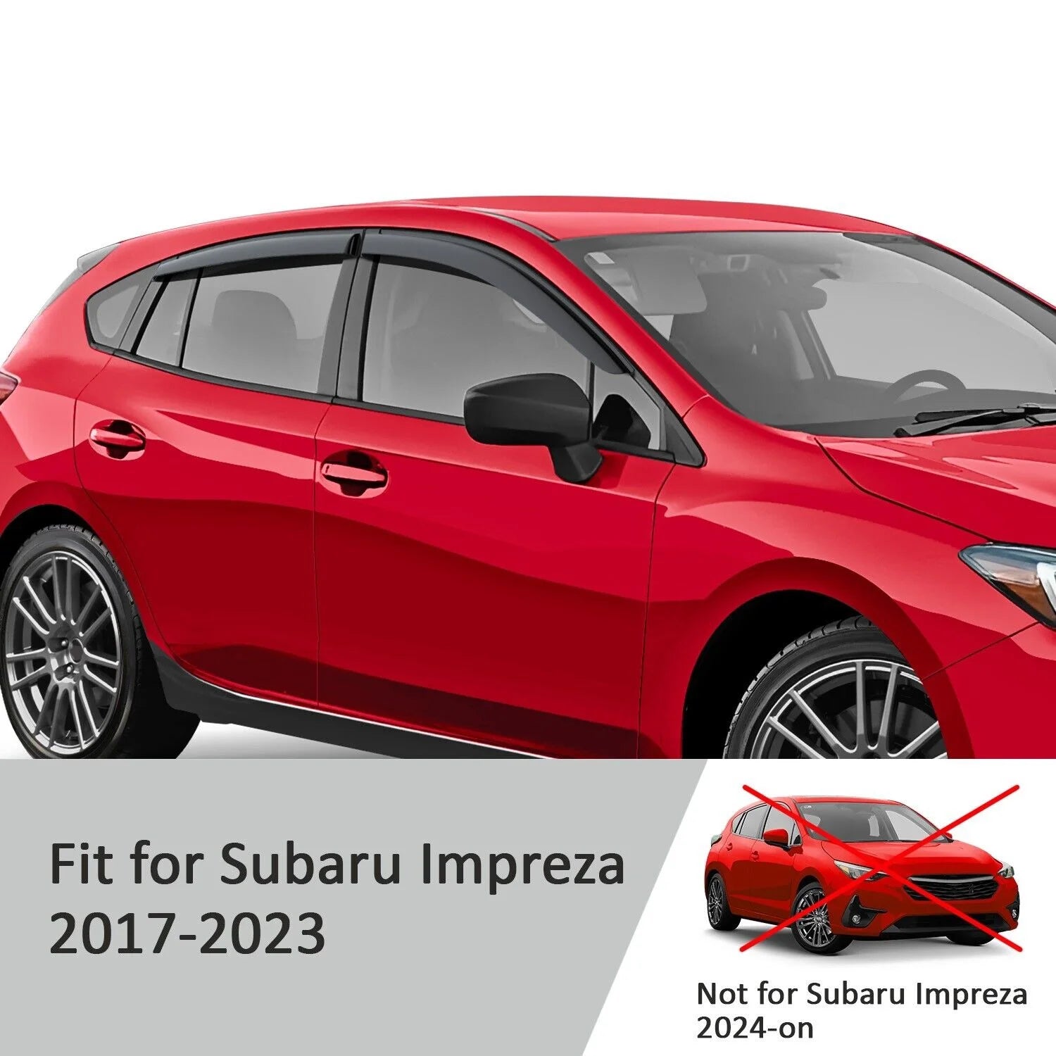 4 Pieces Glass Rain Guards for Subaru Impreza Hatchback C1579