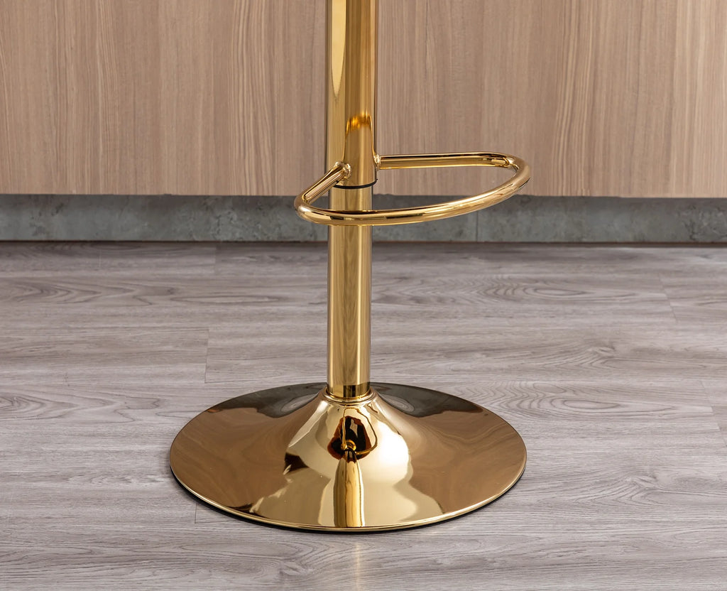 Orange Velvet Adjustable Swivel Bar Stools Set of 2 X188