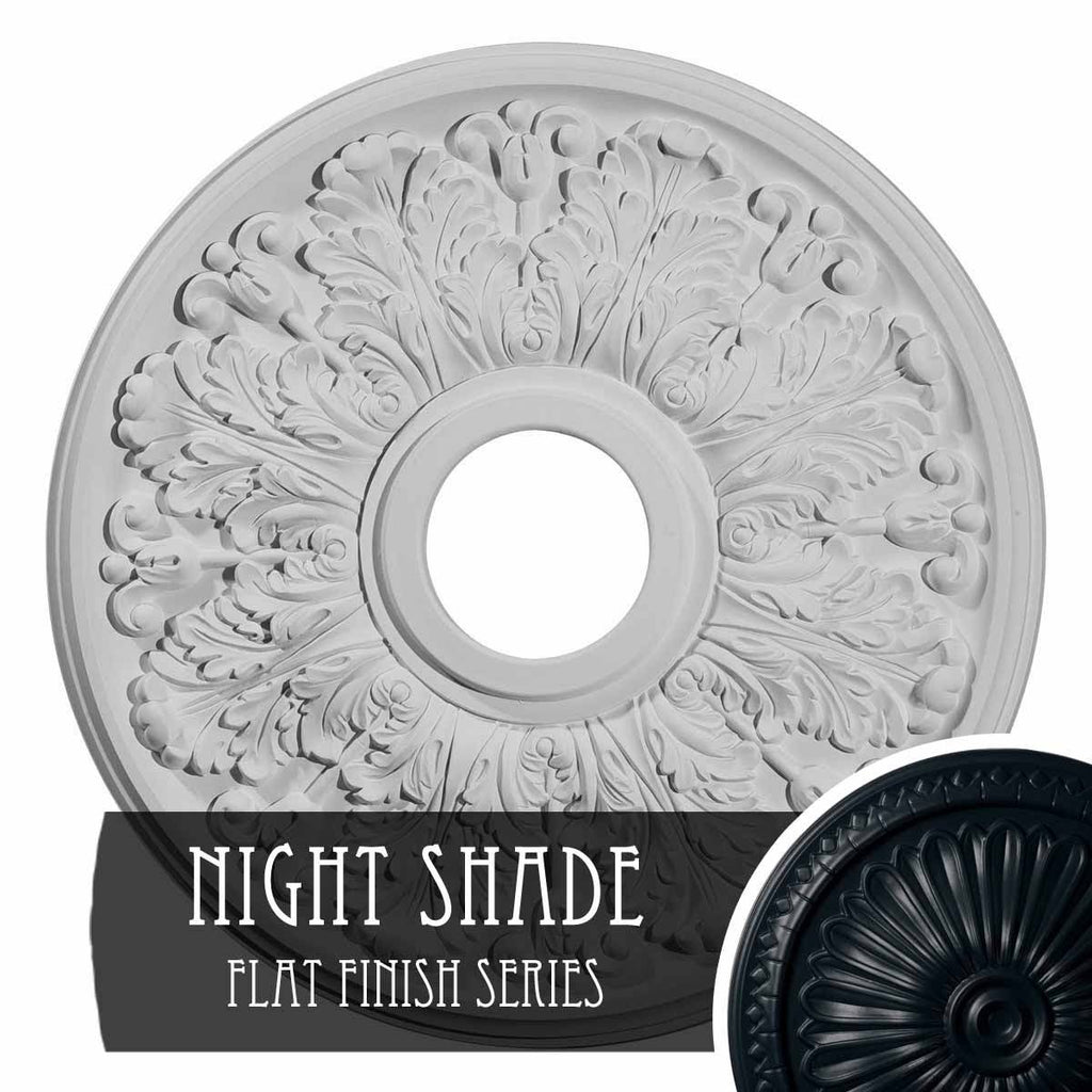 16 1/2x22OD x 3 5/8x22ID x 1 1/8x22P Hand-Painted Night Shade Ceiling Medallion S818