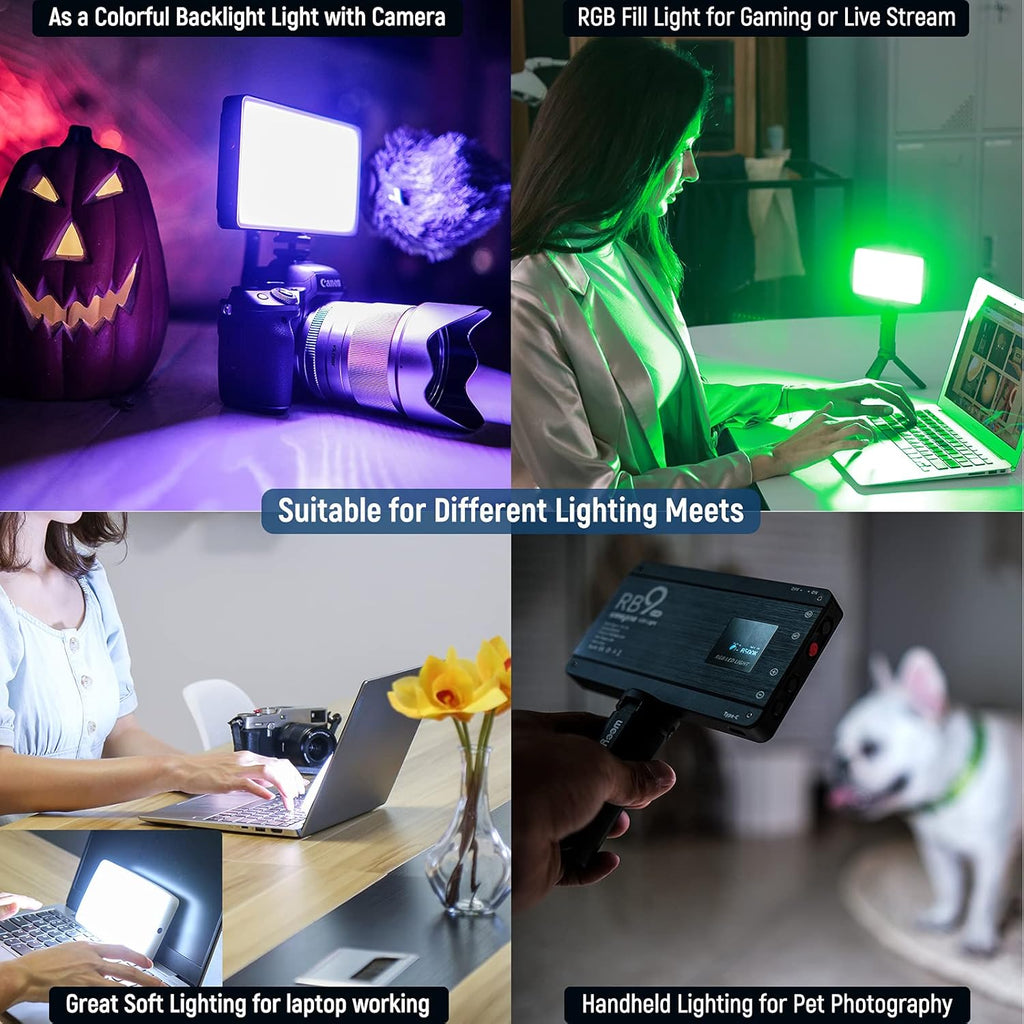 RGB Camera Video Light, 12W Rechargeable Battery LED Panel E30314