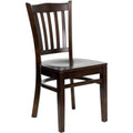 Vertical Slat Back Walnut Wood Restaurant Chair K91618