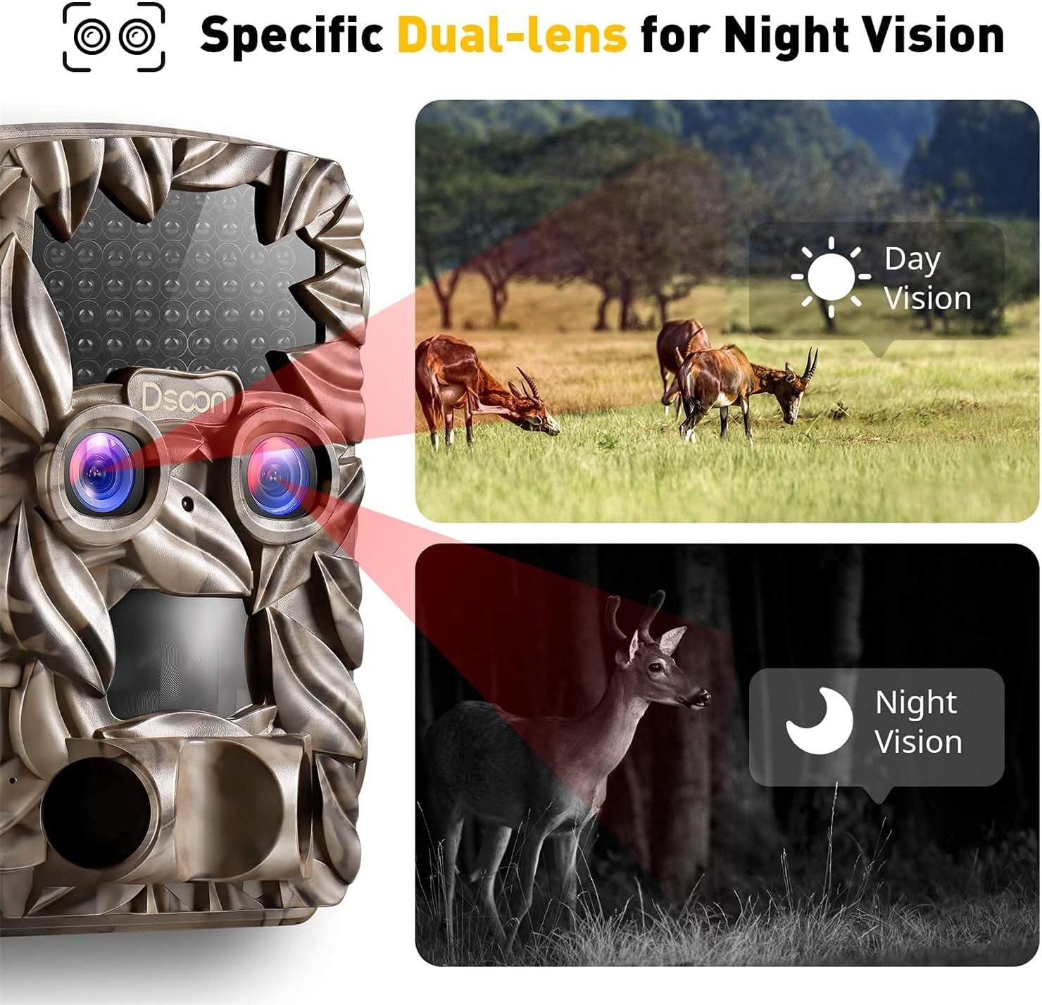 4K 20MP Dual Lens Trail Camera with Night Vision K85785