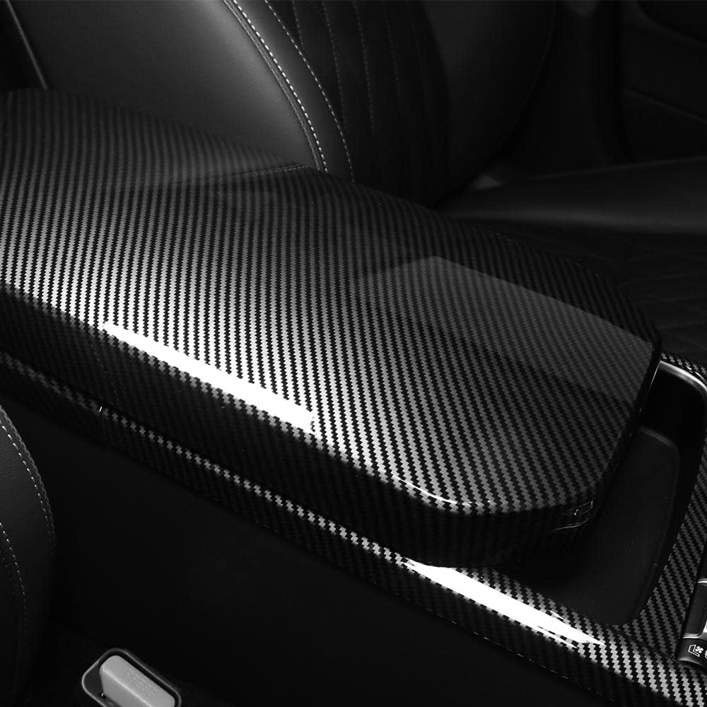 Carbon Fiber Central Console Armrest Panel Cover Trim M1130