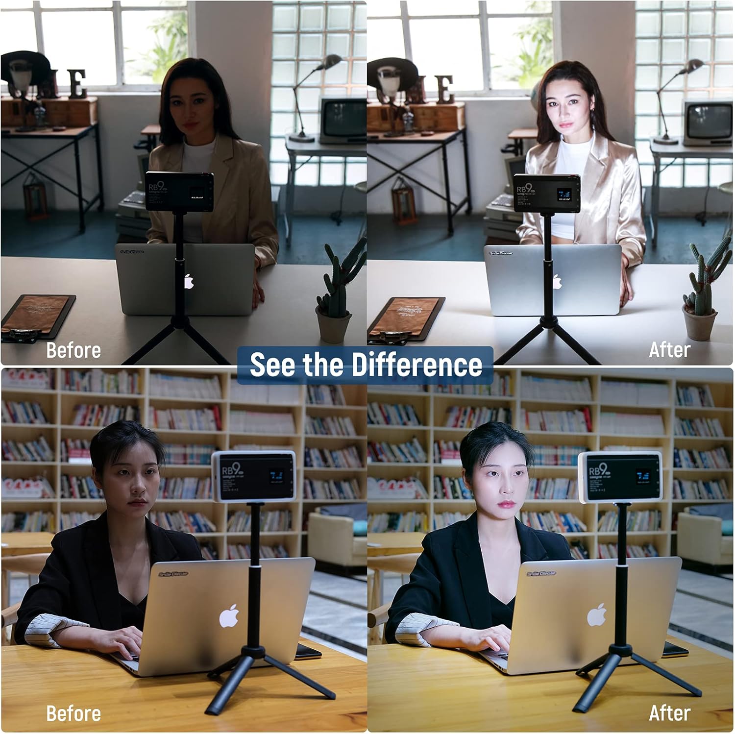 RGB Camera Video Light, 12W Rechargeable Battery LED Panel E30314