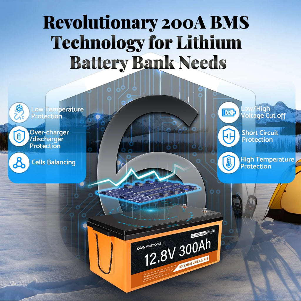 12V 300Ah LiFePO4 Lithium Rechargeable Battery V402