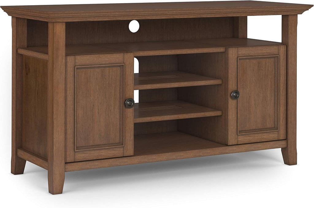 SOLID WOOD Universal TV Media Stand, 54 inch Wide, Medium Saddle Brown B281113