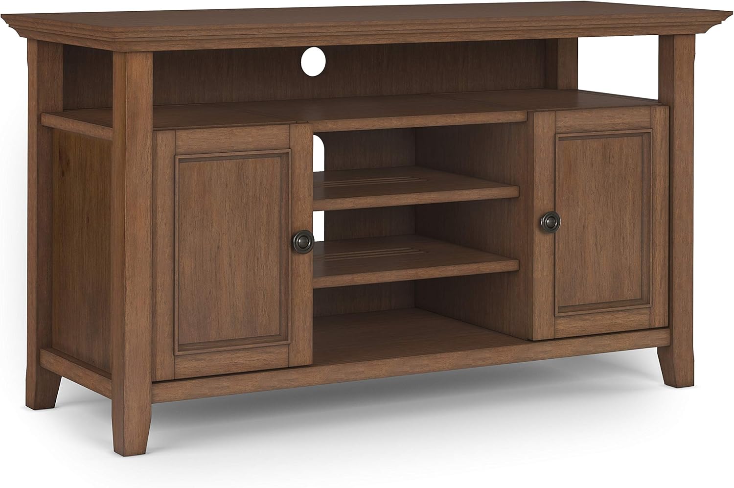 SOLID WOOD Universal TV Media Stand, 54 inch Wide, Medium Saddle Brown B281113