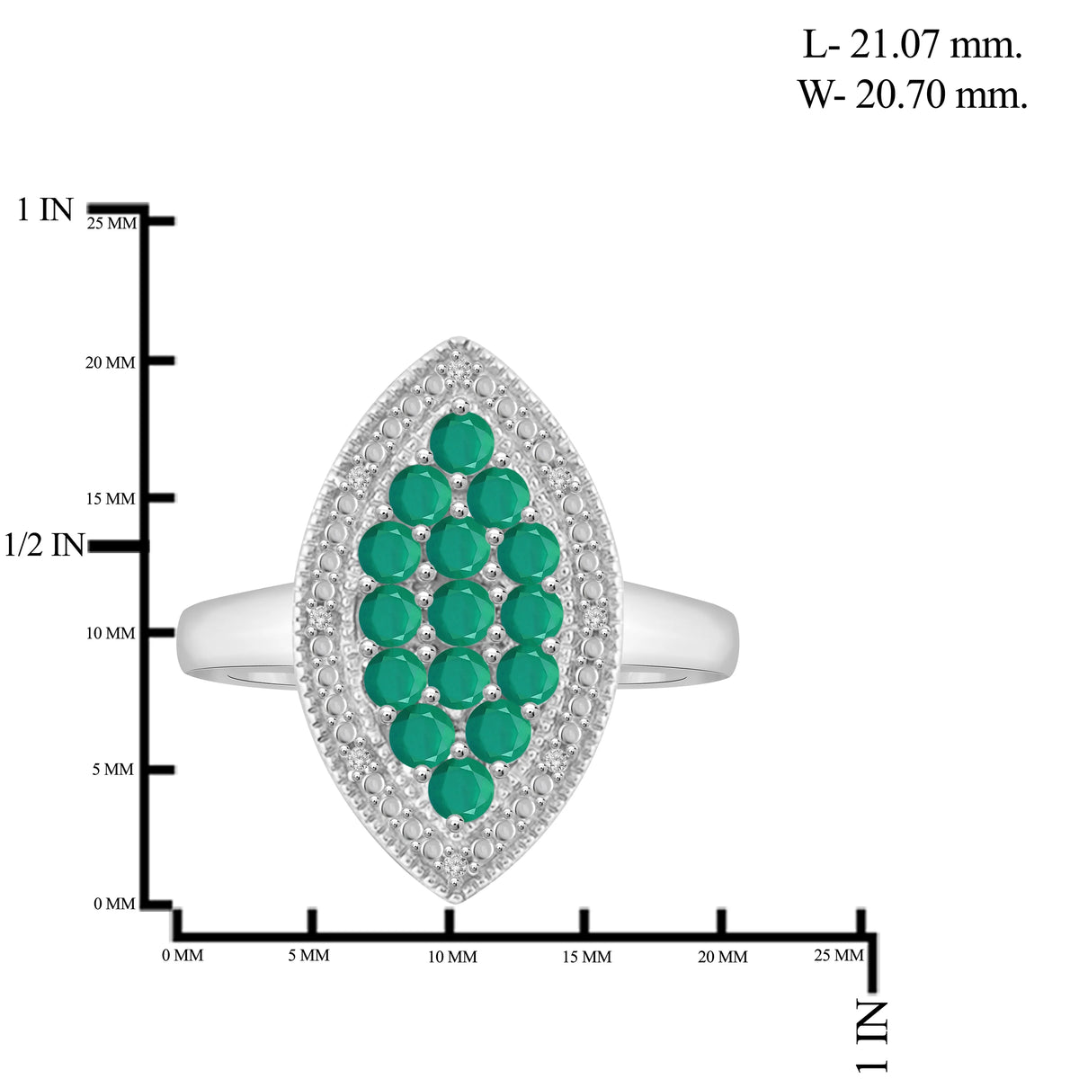Emerald And White Diamond Accent Sterling Silver 3-Piece Jewelry Set Z399