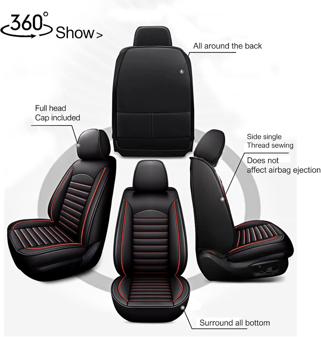 Black Faux Full Set of Car Seat Covers U6408