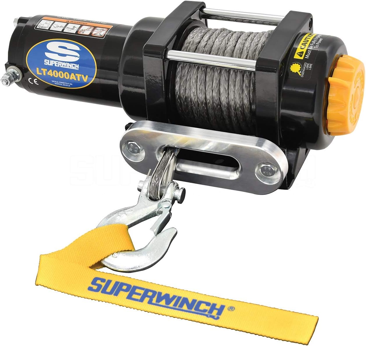 Black 12 VDC ATV Winch, 4000 lb. Load Capacity J389087