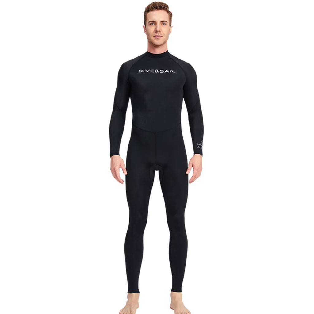 Men One Piece Swimsuit with Back Zipper Quick Dry Long Sleeve Surf Suit N35536