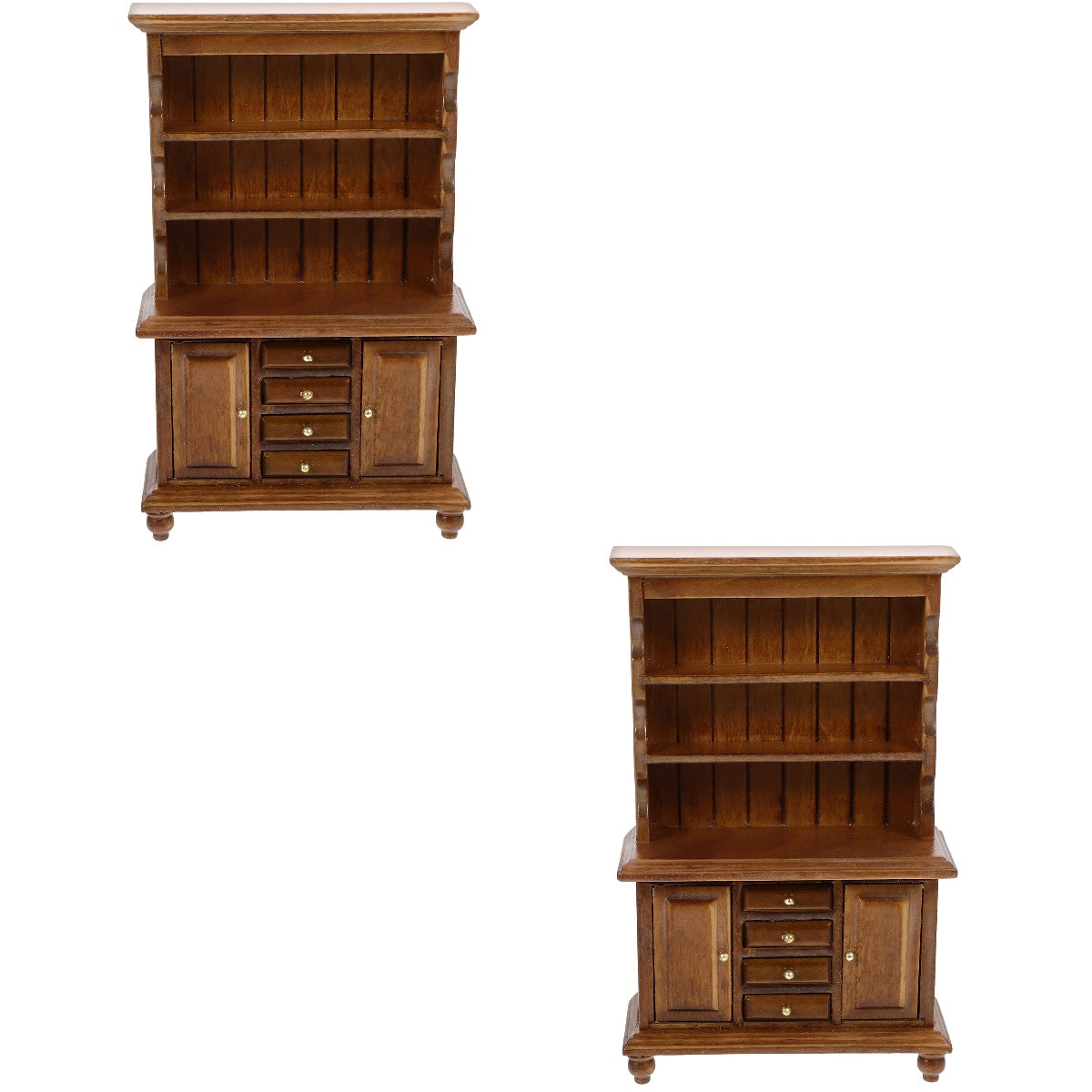 Walnut Color Wooden Miniature Bookshelf Doll House Furniture X1790