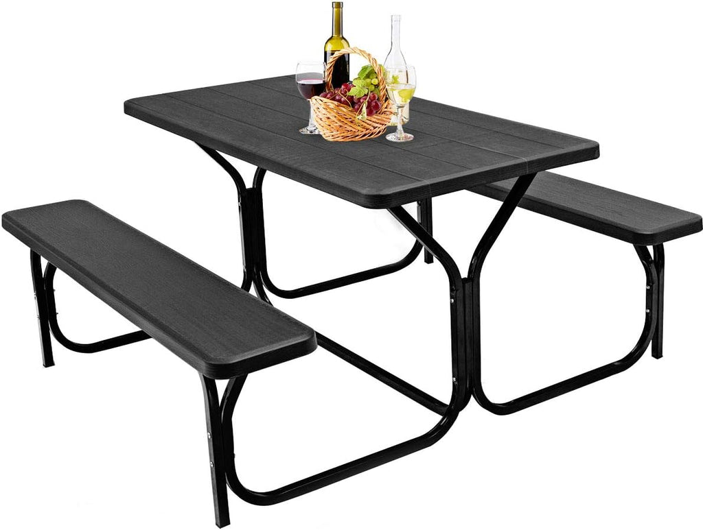 Black Picnic Table Bench Set I993