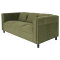 Moss Green Suede & Black Sofa N51374