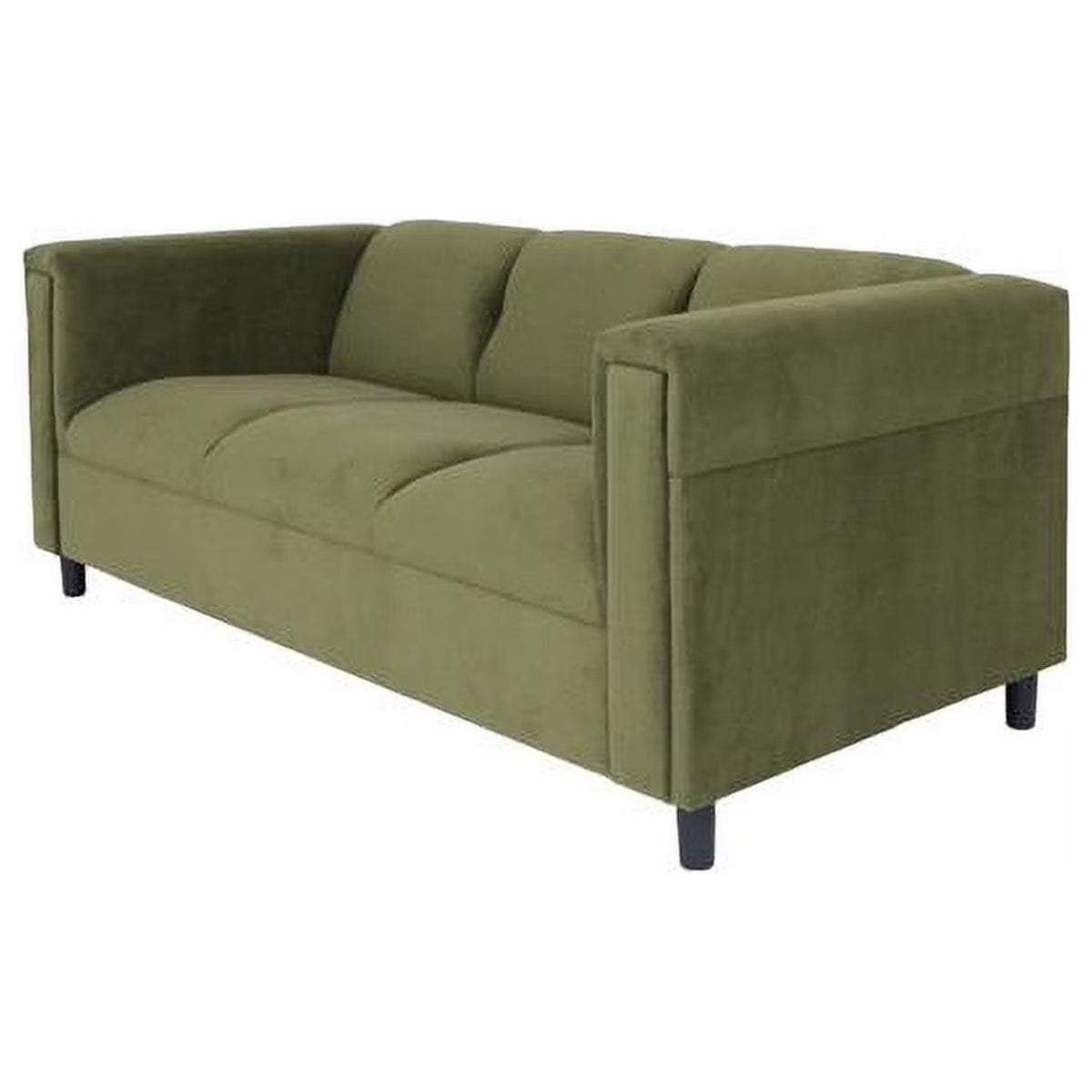 Moss Green Suede & Black Sofa N51374