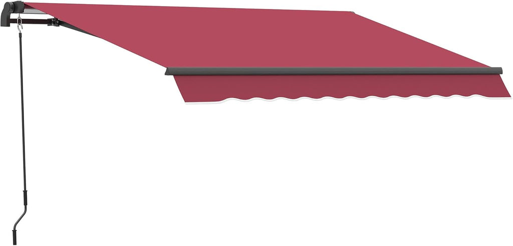 Wine Red Manual Retractable Awning E584222
