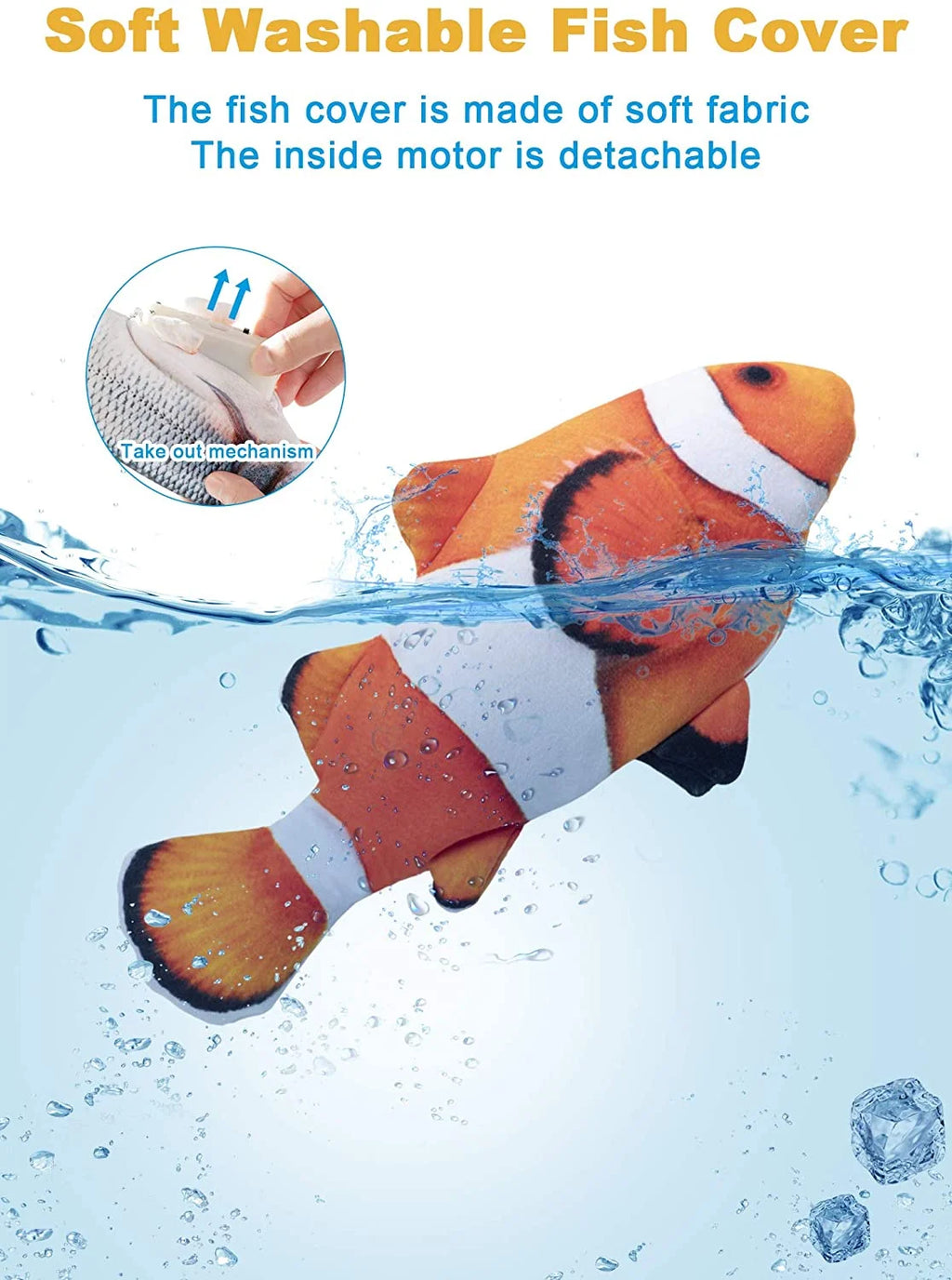 Electric Flopping Fish 10.5" Plush Cat Toy C593781