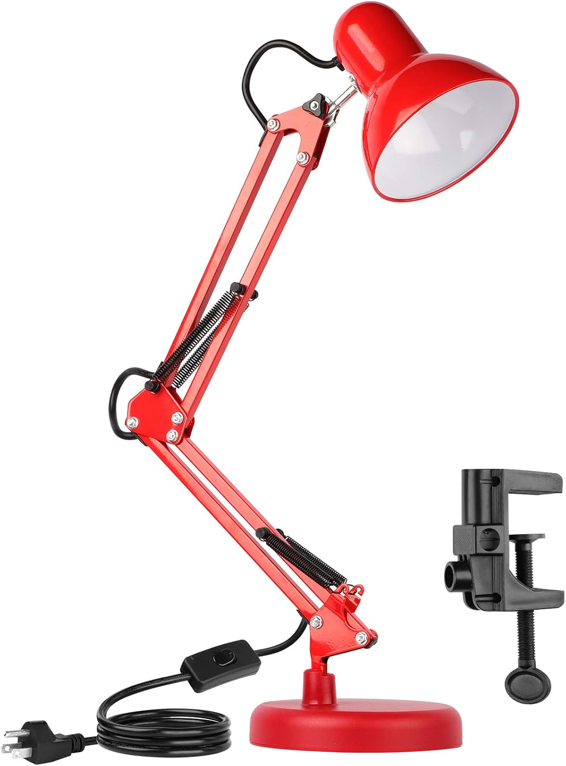 Black Metal Desk Lamp with Interchangeable Base or Clamp N209454