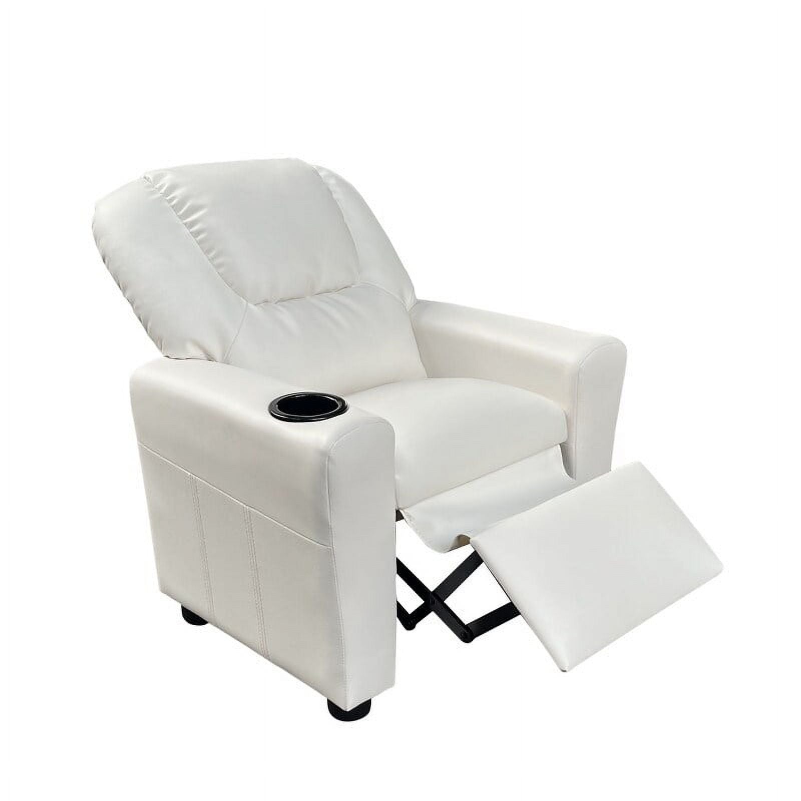 Yellow PU Leather Kids Recliner Chair with Cup Holder M80146